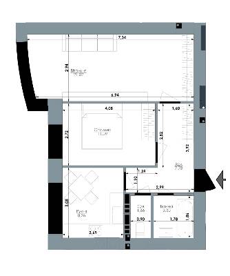 2-комнатная 52 м² в ЖК Bavaria City от 15 200 грн/м², с. Крюковщина
