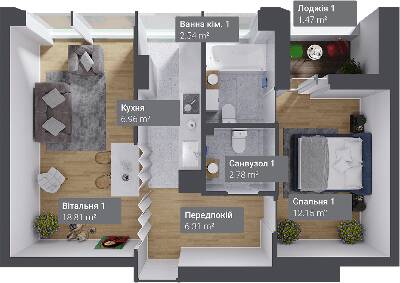 2-комнатная 52.98 м² в ЖК Philadelphia Concept House от 98 050 грн/м², Киев