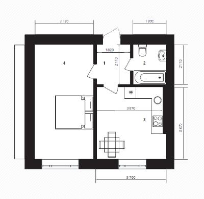 1-комнатная 41.2 м² в ЖК Европейка от 17 200 грн/м², с. Софиевская Борщаговка