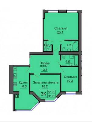 3-комнатная 91.8 м² в ЖК София Сити от 16 500 грн/м², с. Софиевская Борщаговка