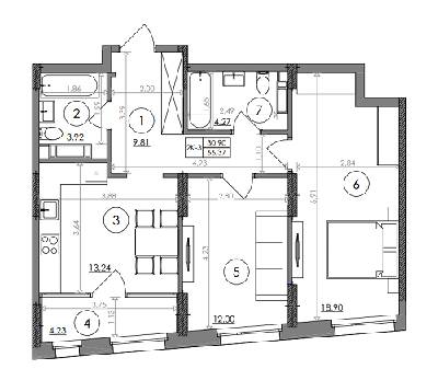 2-кімнатна 77.39 м² в ЖК Svitlo Park від 34 630 грн/м², Київ