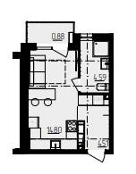 1-кімнатна 24.78 м² в ЖК Be the One від 32 100 грн/м², Київ