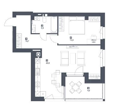 2-кімнатна 64 м² в ЖК S78 від 46 450 грн/м², Львів