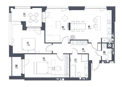 3-кімнатна 97.1 м² в ЖК S78 від 53 450 грн/м², Львів
