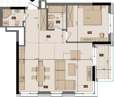 2-комнатная 70.9 м² в ЖК Tetris Hall от 107 550 грн/м², Киев