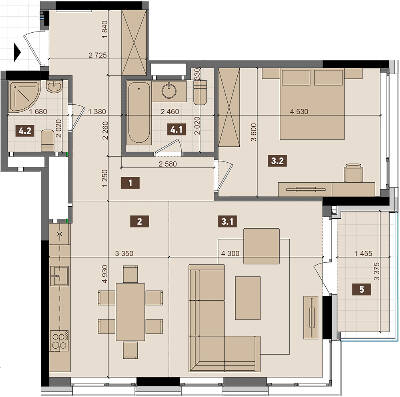 2-комнатная 76.74 м² в ЖК Tetris Hall от 108 100 грн/м², Киев