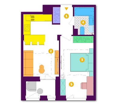 1-комнатная 42.1 м² в ЖК Respublika от 34 200 грн/м², Киев