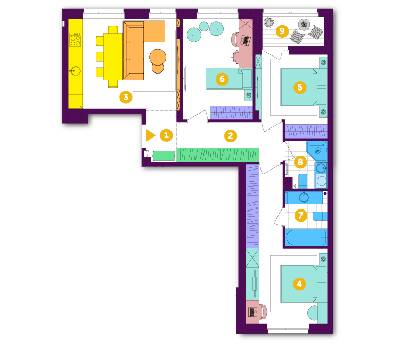 3-кімнатна 80.2 м² в ЖК Respublika від 34 250 грн/м², Київ
