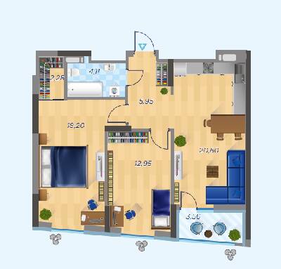 2-кімнатна 67.65 м² в ЖК Старт від 29 500 грн/м², Київ