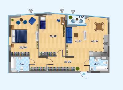 3-кімнатна 92.4 м² в ЖК Старт від 35 000 грн/м², Київ