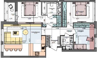 3-кімнатна 84.85 м² в ЖК Файна Таун від 26 200 грн/м², Київ