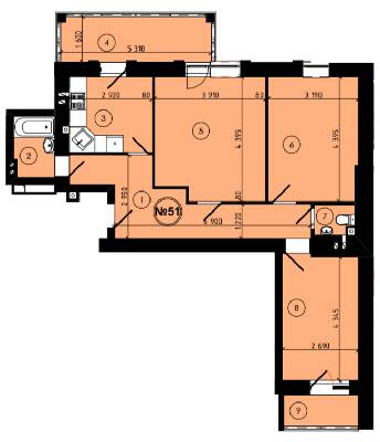 3-комнатная 71.87 м² в ЖК на ул. Шухевича, 9 от 12 000 грн/м², г. Новояворовск