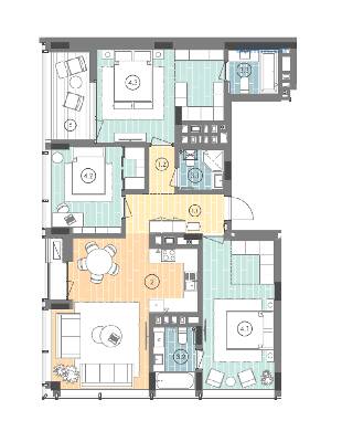 3-кімнатна 126.9 м² в ЖК UNIT.Home від 41 900 грн/м², Київ
