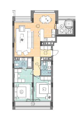 2-кімнатна 88.3 м² в ЖК UNIT.Home від 53 300 грн/м², Київ