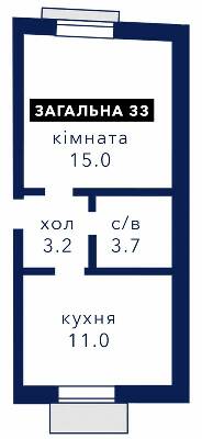 1-кімнатна 33 м² в ЖК Riviera від 15 800 грн/м², смт Гостомель