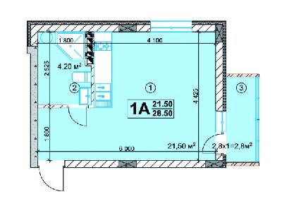 1-комнатная 28.5 м² в ЖК Joy Of Life от застройщика, г. Умань