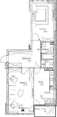 2-кімнатна 69.01 м² в ЖК O2 Residence від 19 250 грн/м², Київ