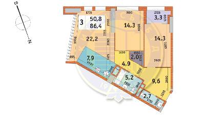 3-кімнатна 86.5 м² в ЖК Manhattan City від 40 012 грн/м², Київ