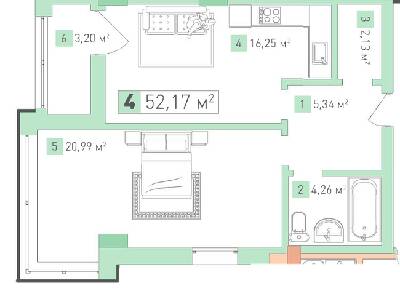 1-комнатная 52.17 м² в ЖК Срибный Дим Бизнес от 20 950 грн/м², г. Трускавец