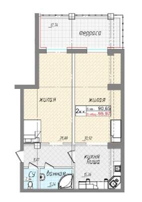 2-комнатная 95.97 м² в ЖК L7 House от 39 550 грн/м², Николаев