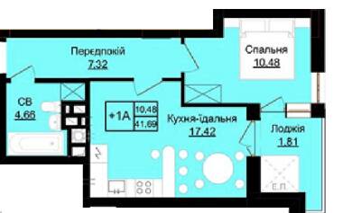 1-комнатная 41.69 м² в ЖК Baker Street от 14 950 грн/м², г. Новояворовск