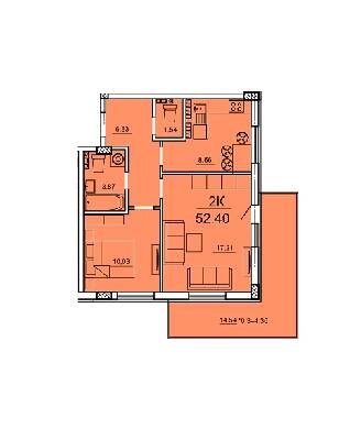 2-кімнатна 52.4 м² в ЖК Олексіївський від 17 800 грн/м², Одеса