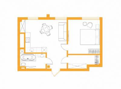 1-кімнатна 51.5 м² в ЖК Авторський від 37 950 грн/м², с. Фонтанка