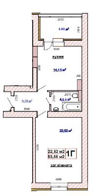 1-кімнатна 53.58 м² в ЖК Чабани 2 від 18 000 грн/м², смт Чабани