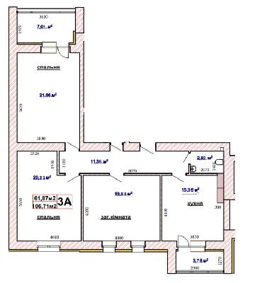 3-кімнатна 106.71 м² в ЖК Чабани 2 від 16 000 грн/м², смт Чабани