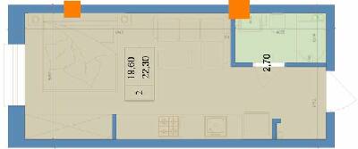 1-кімнатна 22.3 м² в ЖК Захисник від 26 350 грн/м², Харків