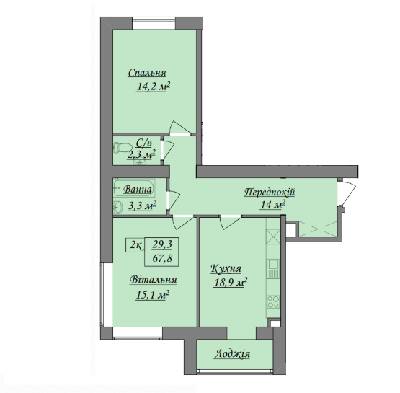 2-кімнатна 67.8 м² в ЖК Містечко Козацьке від 13 800 грн/м², Івано-Франківськ