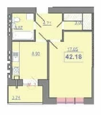 1-кімнатна 42.18 м² в ЖК Квартал Патріот від 11 400 грн/м², Івано-Франківськ