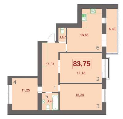 3-кімнатна 83.75 м² в ЖК Левада Дем’янів Лаз від 11 100 грн/м², Івано-Франківськ