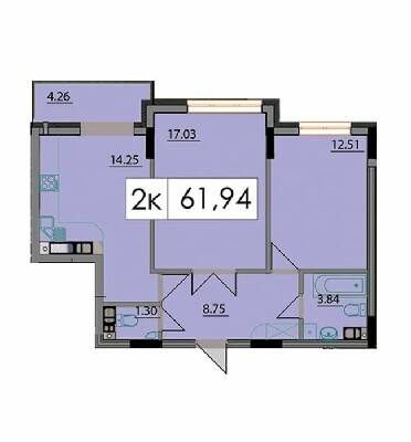 2-комнатная 61.94 м² в ЖК Липская Башня от 13 500 грн/м², Ивано-Франковск