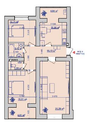 3-кімнатна 88.97 м² в ЖК Парковий маєток від 9 650 грн/м², Івано-Франківськ