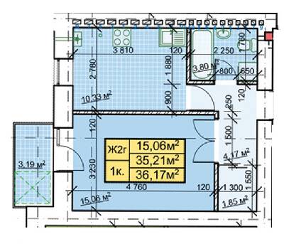 1-кімнатна 36.17 м² в ЖК Паркове містечко від 14 900 грн/м², Івано-Франківськ