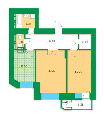 2-кімнатна 75.02 м² в ЖК Харківський від 25 290 грн/м², Київ