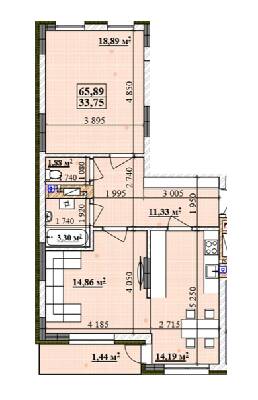 2-кімнатна 65.89 м² в ЖК Comfort City від 18 200 грн/м², Ужгород