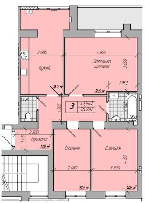 3-комнатная 76.2 м² в ЖК Центральный от 13 500 грн/м², г. Кременчуг