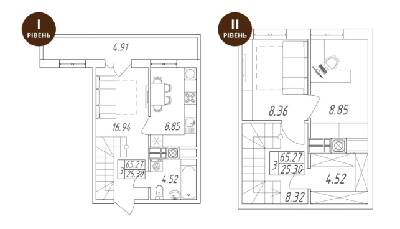 3-кімнатна 65.27 м² в ЖК Британія Hall від 12 500 грн/м², Луцьк