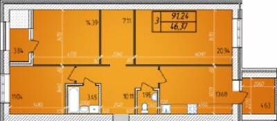 3-комнатная 91.24 м² в ЖК Avila от 16 000 грн/м², Житомир