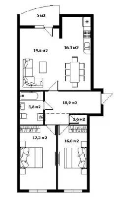 3-кімнатна 97 м² в ЖК Сакура від 24 800 грн/м², Ужгород