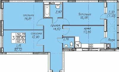 3-кімнатна 92.72 м² в ЖК Панорама від 20 000 грн/м², Тернопіль