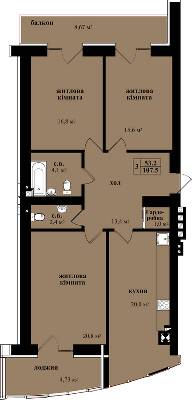 3-кімнатна 107.5 м² в ЖК на вул. Героїв Майдану, 150 від 20 650 грн/м², Чернівці