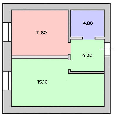 1-комнатная 35.9 м² в КД Болгарский от 22 000 грн/м², с. Софиевская Борщаговка