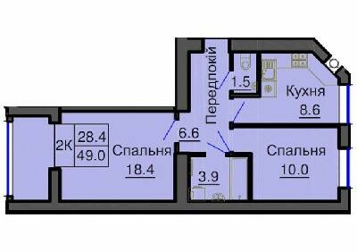 2-кімнатна 49 м² в ЖК Софія Резіденс від 19 100 грн/м², с. Софіївська Борщагівка