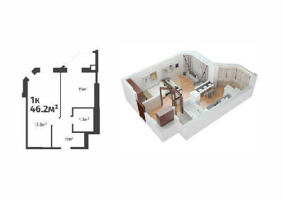 1-кімнатна 46.2 м² в ЖК Святопетрівський від 11 500 грн/м², с. Святопетрівське