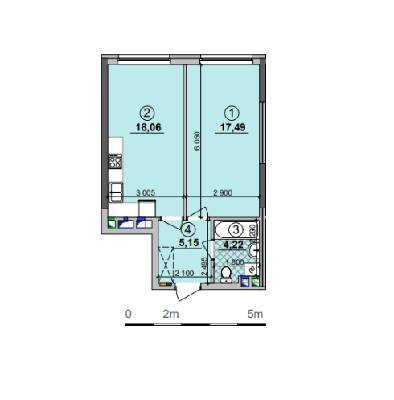 1-кімнатна 44.92 м² в ЖК Seven від забудовника, Київ