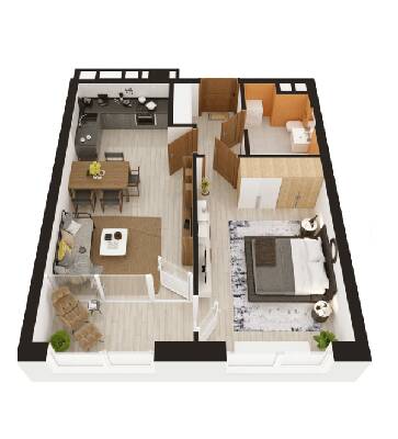 1-кімнатна 43.73 м² в ЖК Seven від забудовника, Київ