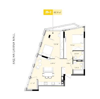 2-комнатная 68.92 м² в ЖК Lucky Land от 40 027 грн/м², Киев